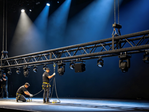 How does lightweight truss reduce hoisting costs for stage and exhibition events?