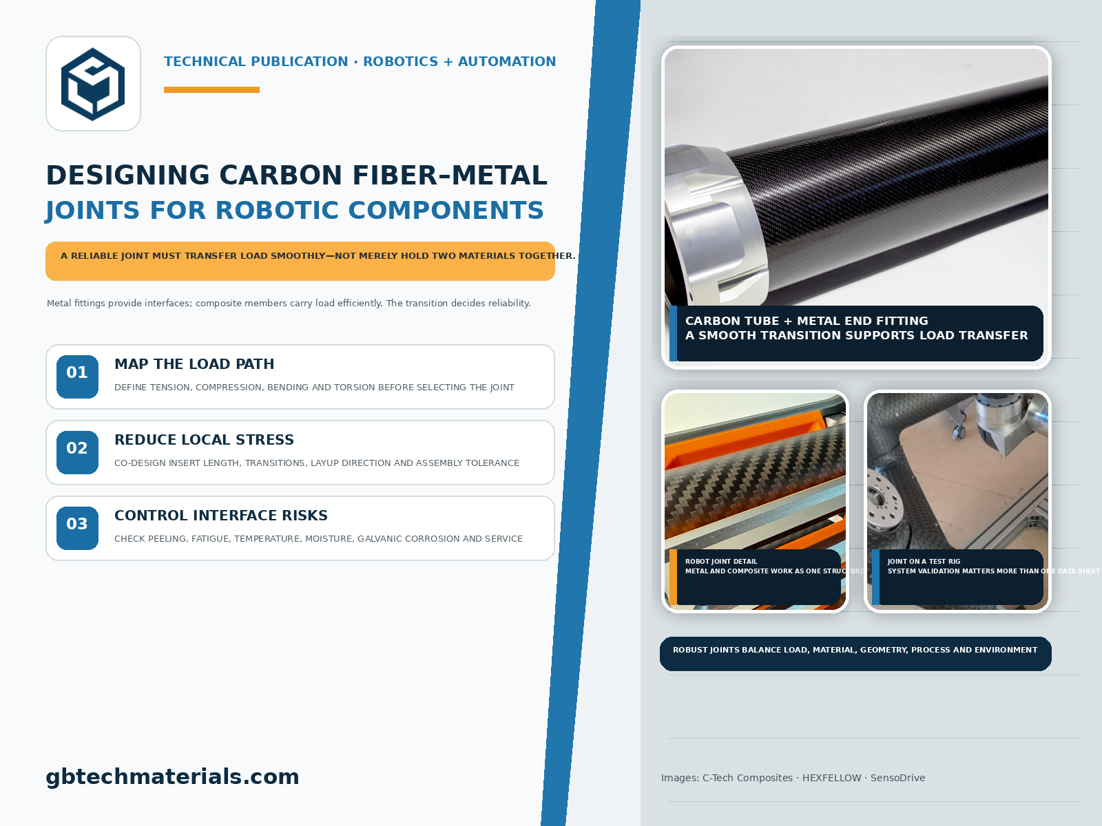 Carbon Fiber–Metal Joint Design for Robotics and Automation Components