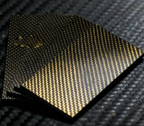 Gold and silver thread carbon fiber sheet